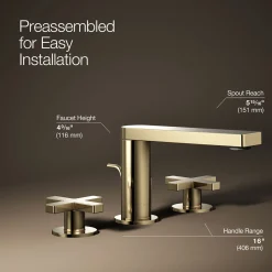 Widespread bathroom sink faucet with Cross handles, 1.2 gpm