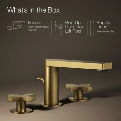 Widespread bathroom sink faucet with Cross handles, 1.2 gpm