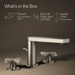 Widespread bathroom sink faucet with Cross handles, 1.2 gpm