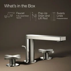 Widespread bathroom sink faucet with Cross handles, 1.2 gpm