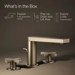 Widespread bathroom sink faucet with Cross handles, 1.2 gpm