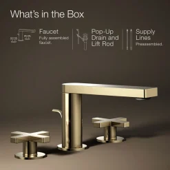 Widespread bathroom sink faucet with Cross handles, 1.2 gpm