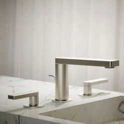 Widespread bathroom sink faucet with Lever handles, 1.2 gpm