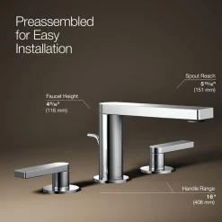 Widespread bathroom sink faucet with Lever handles, 1.2 gpm