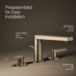 Widespread bathroom sink faucet with Lever handles, 1.2 gpm