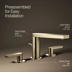 Widespread bathroom sink faucet with Lever handles, 1.2 gpm