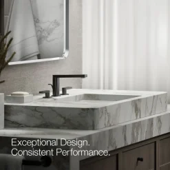 Widespread bathroom sink faucet with Lever handles, 1.2 gpm