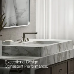 Widespread bathroom sink faucet with Lever handles, 1.2 gpm