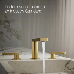 Widespread bathroom sink faucet with Lever handles, 1.2 gpm