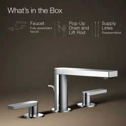 Widespread bathroom sink faucet with Lever handles, 1.2 gpm