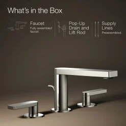 Widespread bathroom sink faucet with Lever handles, 1.2 gpm