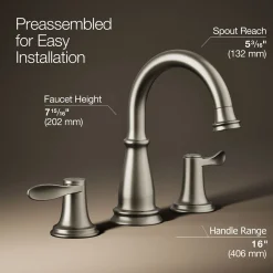 Widespread bathroom sink faucet, 1.2 gpm