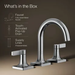 Widespread bathroom sink faucet, 1.2 gpm