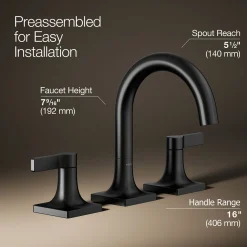Widespread bathroom sink faucet, 1.2 gpm