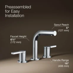 Widespread bathroom sink faucet, 1.2 gpm