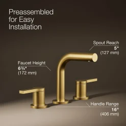 Widespread bathroom sink faucet, 1.2 gpm