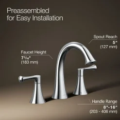 Widespread bathroom sink faucet, 1.2 gpm