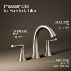 Widespread bathroom sink faucet, 1.2 gpm