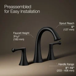 Widespread bathroom sink faucet, 1.2 gpm