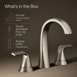 Widespread bathroom sink faucet, 1.2 gpm