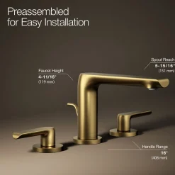 Widespread bathroom sink faucet, 1.2 gpm