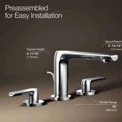 Widespread bathroom sink faucet, 1.2 gpm