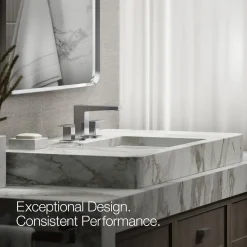 Widespread bathroom sink faucet, 0.5 gpm