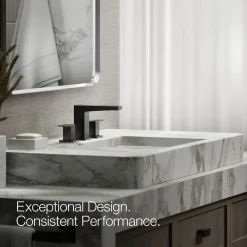 Widespread bathroom sink faucet, 0.5 gpm