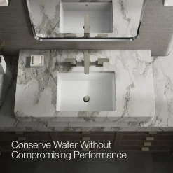Widespread bathroom sink faucet, 0.5 gpm