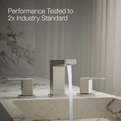 Widespread bathroom sink faucet, 0.5 gpm