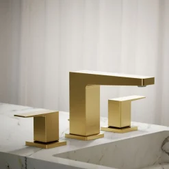 Widespread bathroom sink faucet, 0.5 gpm