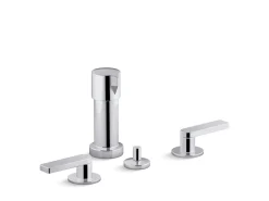 Widespread bidet faucet with lever handles