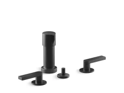 Widespread bidet faucet with lever handles