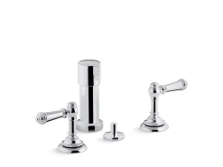 Widespread bidet faucet with lever handles