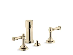 Widespread bidet faucet with lever handles