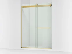 54"-60" W x 80-1/4" H bypass shower door with 3/8"-thick Crystal Clear glass