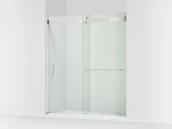 66"-72" W x 80-1/4" H bypass shower door with 3/8"-thick Crystal Clear glass