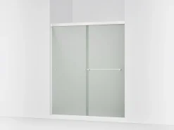 55-5/8"-59-5/8" W x 70" H bypass shower door with 1/4"-thick Frosted glass