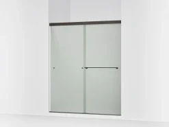 55-5/8"-59-5/8" W x 70" H bypass shower door with 1/4"-thick Frosted glass