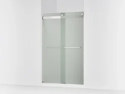 44-5/8"-47-5/8" W x 74" H bypass shower door with 1/4"-thick Frosted glass