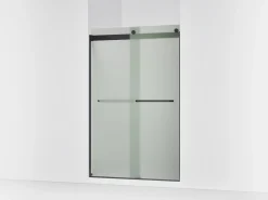 44-5/8"-47-5/8" W x 74" H bypass shower door with 1/4"-thick Frosted glass