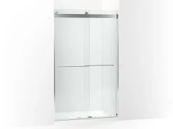 44-5/8"-47-5/8" W x 77.53" H bypass shower door with 5/16"-thick Crystal Clear glass