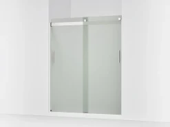 56-5/8"-59-5/8" W x 74" H bypass shower door with 1/4"-thick Frosted glass