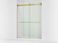 54"-60" W x 80-1/4" H bypass shower door with 3/8"-thick Crystal Clear glass