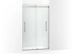 44-5/8"-47-5/8" W x 77.53" H bypass shower door with 5/16"-thick Crystal Clear glass