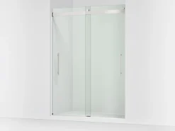 56-5/8"-59-5/8" W x 81.61" H bypass shower door with 3/8"-thick Crystal Clear glass