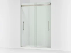56-5/8"-59-5/8" W x 81.61" H bypass shower door with 3/8"-thick Crystal Clear glass