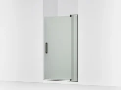 39-1/8"-44" W x 70" H pivot shower door with 5/16"-thick Frosted glass