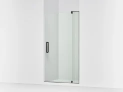 39-1/8"-44" W x 74" H pivot shower door with 5/16"-thick Crystal Clear glass