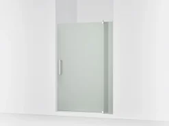 43-1/8"-48" W x 70" H pivot shower door with 5/16"-thick Frosted glass